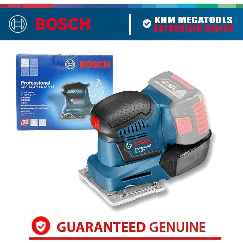 Bosch GSS 18V-Li Cordless Finishing Sander 113x101mm 18V (Bare) | Bosch by KHM Megatools Corp. Bosch GSS 18V-Li Cordless Finishing Sander 113x101mm 18V (Bare) | Bosch by KHM Megatools Corp.